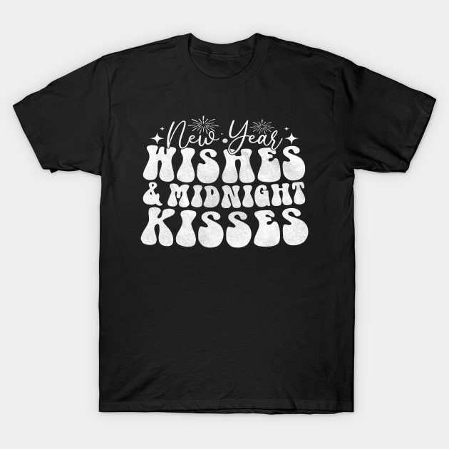 New year wishes Midnight kisses T-Shirt by MZeeDesigns